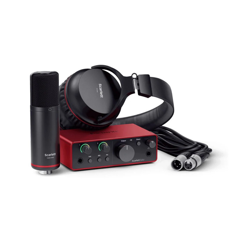 Focusrite Scarlett Solo Studio 4th Generation Audio Interface - Red - مجموعة تسجيل
